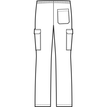 Pantalon de cuisinier avec poche latérale cargo pour cuisine ou pizzeria, noir ou à rayures.