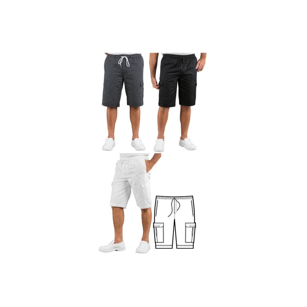 Men's Bermuda Cargo Shorts with Elastic Waistband and Side Pockets. Buy Online.