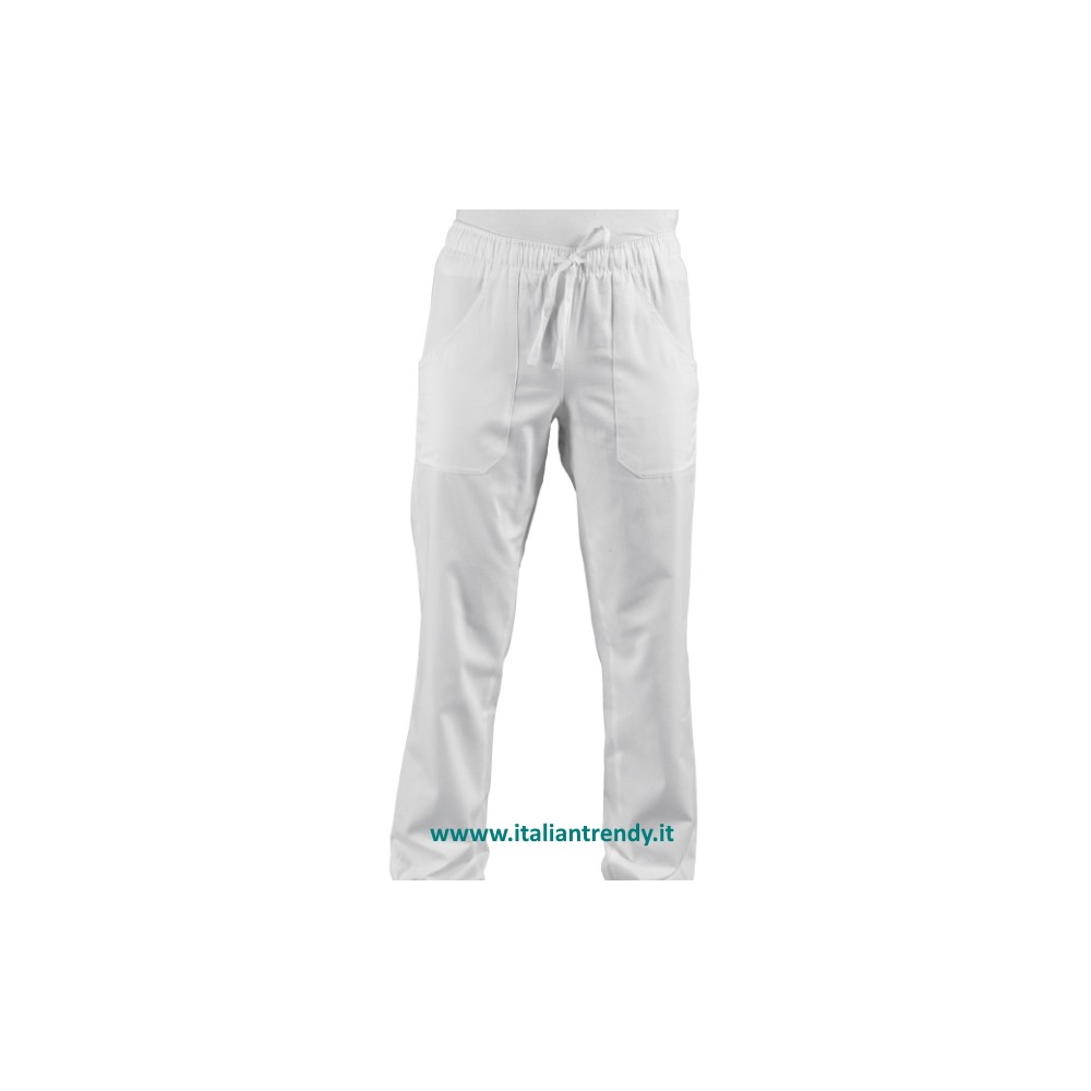 White or Black No-Iron Pants for Unisex Spa Sanitary Aesthetic