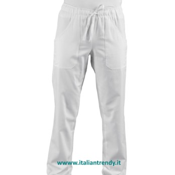 White or Black No-Iron Pants for Unisex Spa Sanitary Aesthetic