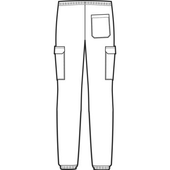 White Chef Pants with Side Pocket for Kitchen Pizzeria