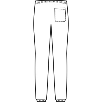 Elasticized Pants with Ankle Elastic White or Black for Medical or Kitchen Work Uniform