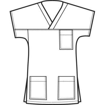 Tunic with V-neck and short sleeves, light, suitable for medical aesthetics nurses, 125 grams, certified.