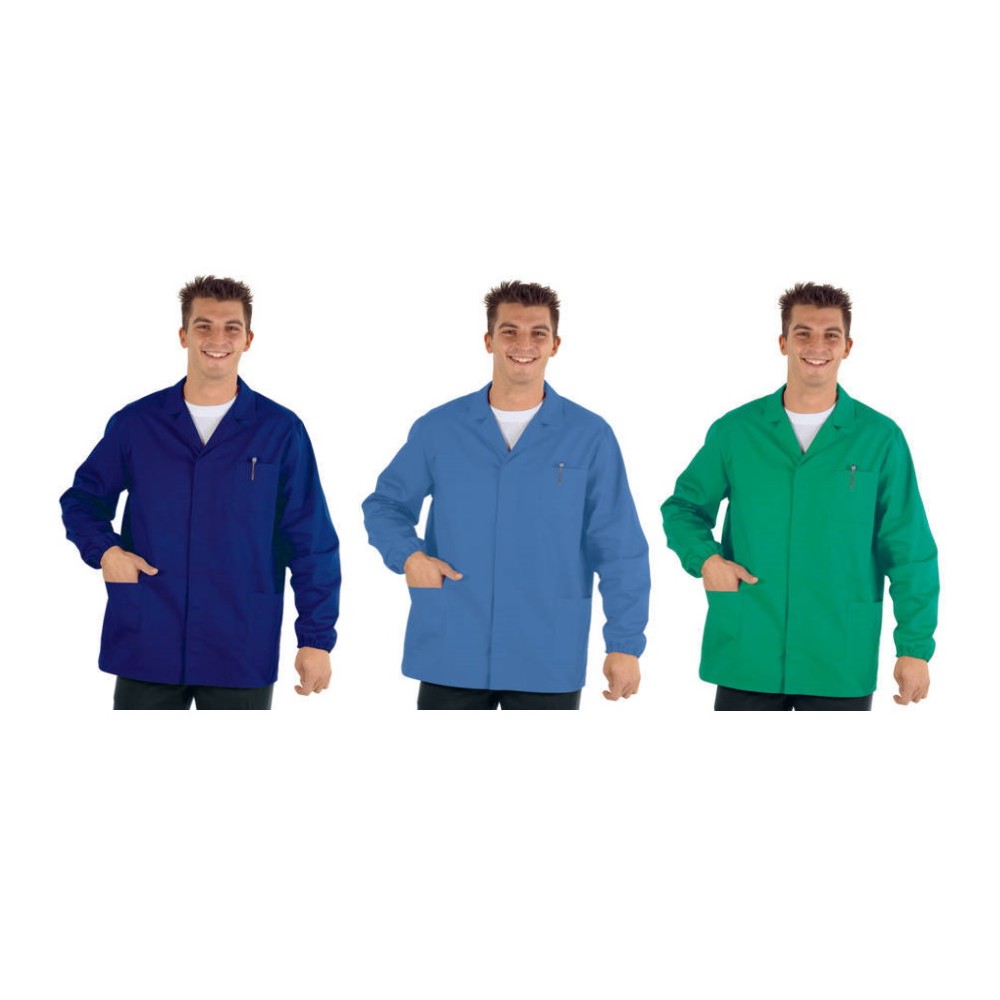 Generic lightweight work jacket lab coat 125g Blue Green