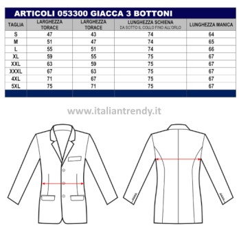 Giacca Corta Uomo Slim a 3 Bottoni Nero o Blu Linea Giovane 3XL 4XL 5XL