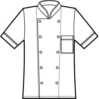 White Lightweight Chef Jacket with Short Sleeves in Cotton + Profiles