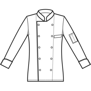 Chaqueta de cocinero Chef de corte ajustado, blanca, de algodón, con mangas largas y cortas.