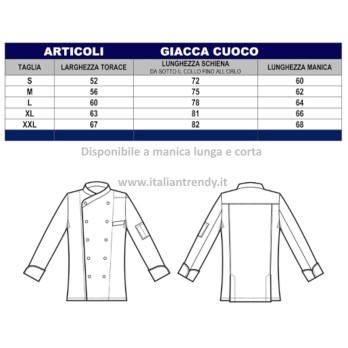 Chaqueta de Cocinero Blanca de Algodón 210 gr con Rejilla de Ventilación Axilar Talla ML MM