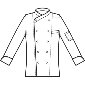 White Chef Jacket with Black Piping and Underarm Ventilation Mesh