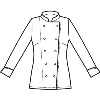 White Cotton Chef Jacket for Women Snap Buttons ML MM