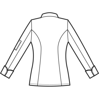 Veste de chef femme élégante, slim, noire et blanche ou fuchsia, boutons cachés, taille ML (moyenne longue) ou MM (moyenne).