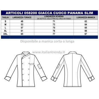 Kochjacke Chef Weiß Slim aus Baumwolle Pizzeria Austauschbare Knöpfe ML MM