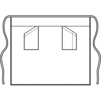 Delantal largo unisex de 92x88 cm sin abertura para camareros de sala.