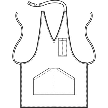 Tablier court avec bavette pour glacierie boulangerie en coton fantaisie