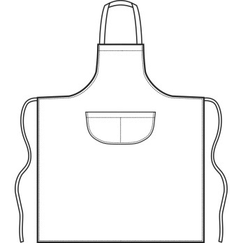 Apron Bib for Ice Cream Shop Restaurant Waitstaff White or Black Large