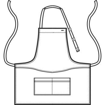 Delantal corto con peto para mujer para restaurantes y bares en 2 colores y 13 variantes.