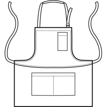 Kurze Latzschürze für Frauen, ideal für Bars, Eisdielen und Restaurants in 6 Farben.