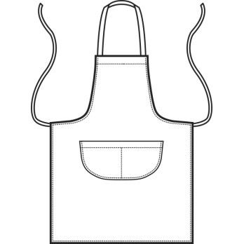 Delantal con babero 70x90 para bar, heladería, restaurante. Disponible en 14 colores.