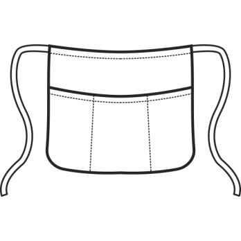 Tablier de serveur court à carreaux gris pour bars, pubs, glaciers et pizzerias