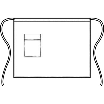 Tablier de cuisine court pour chef noir avec inserts contrastés.