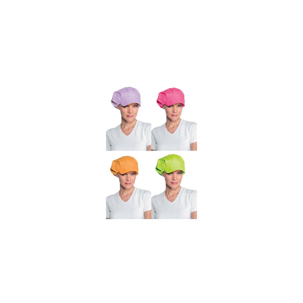 Cappello Donna 4 Colori Lilla Verde Arancio Fuxia Ideale Per Panificio Bar Gelaterie Alimentari