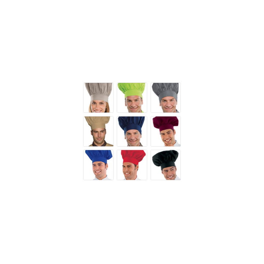 Cappello Da Cuoco Classico Tinta Unita Regolabile Taglia Unica 12 Colori 195 gr Misto
