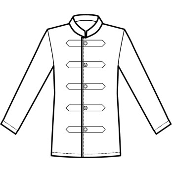 Chaqueta coreana blanca con alamares para hombres, uniforme de hoteles, restaurantes y hoteles.