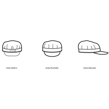 Cap with Visor for Waiter Bar Ice Cream Shop in 3 Different Designs