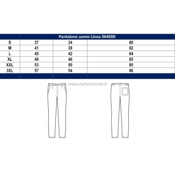 Pantalone Professionale da Lavoro Classico Con Passanti Nero, Blu, Bianco