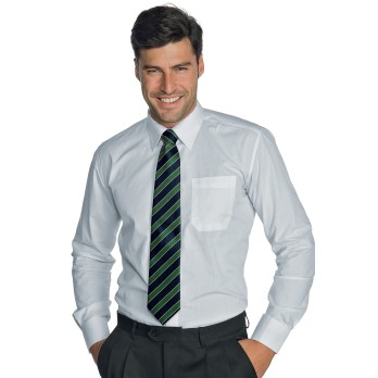 Camicia Classica Bianca Uomo Manica Lunga Leggera Hotel Barman Fino alla 3XL