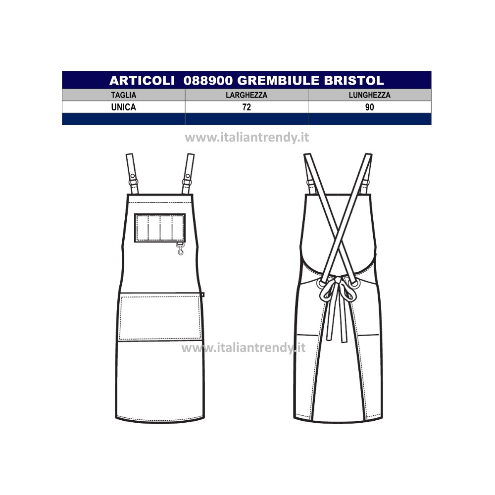 GREMBIULE BRISTOL INSERTO IN ECOPELLE NERO-Isacco-0889P-088921-0