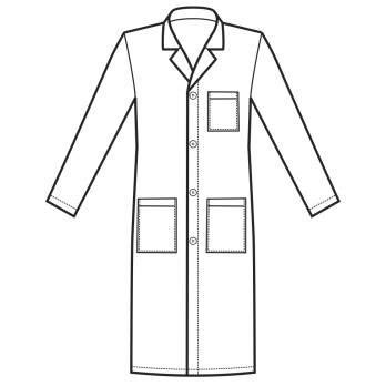 White Men's Cotton Lab Coat 110 cm Long Doctor Pharmacist ML MM