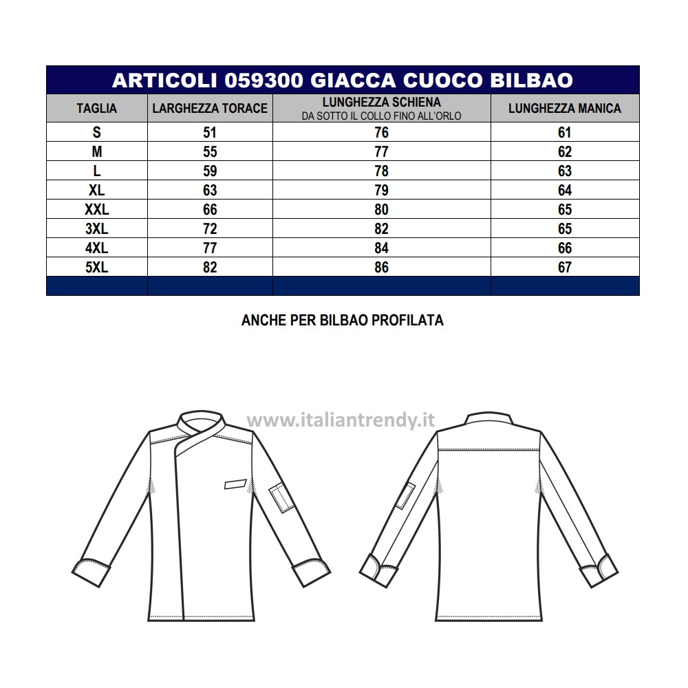 GIACCA BILBAO NERO M L M M 3XL 4XL 5XL-Isacco-0593P-059301-0