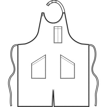 Long Apron with Bib Black or Natural Beige with Split Gastronomy Bakery