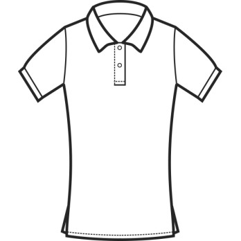 Black or white polo shirt for women in stretch cotton with short sleeves for uniforms.