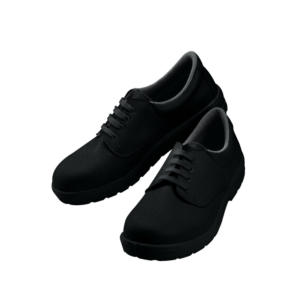 Chaussure de securite noire a lacets avec embout pour hommes et femmes tailles de 35 a 47