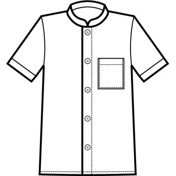 Black Men's Korean Shirt, Short-Sleeved. For the Catering Sector