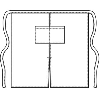 Delantal largo negro con abertura para restaurantes, pizzerías, bares de 90x90.