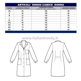 Camice Donna Bianco Maniche Lunghe Con Fantasia Per Pediatra, Educatrice