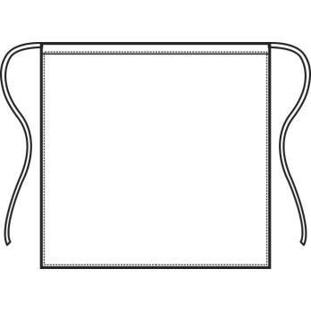 Tablier de cuisine blanc à taille ajustable en coton 70 x 60 pour cuisinier ou chef.