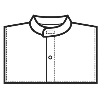 Cuello falso unisex de camisa coreana, blanco de algodón. Sector Horeca.