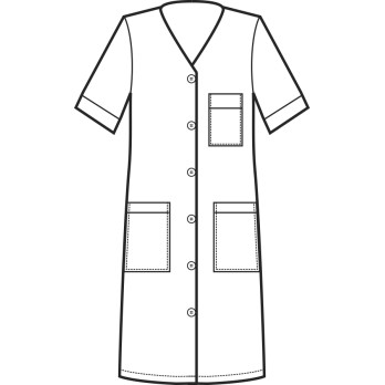 Women's Long White Cotton Lab Coat with Half Sleeves. Now Available Online