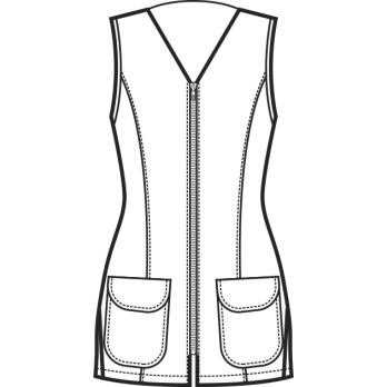 White Women's Zippered Vest for Spa, Beautician. Now Available Online