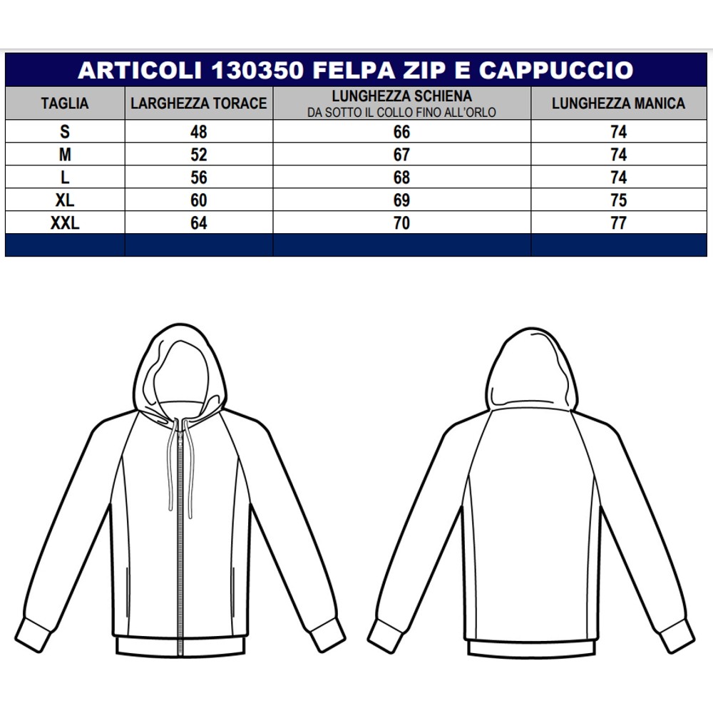 FELPA UNISEX ZIP E  CAPPUCCIO BIANCO O NERO-Isacco-13035P-130350-0