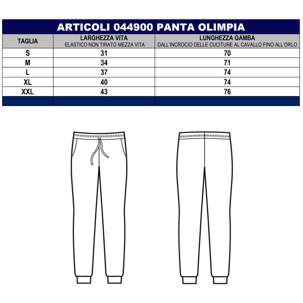 PANTA OLIMPIA UNISEX FELPA BIANCO O NERO-Isacco-0449P-044920-0