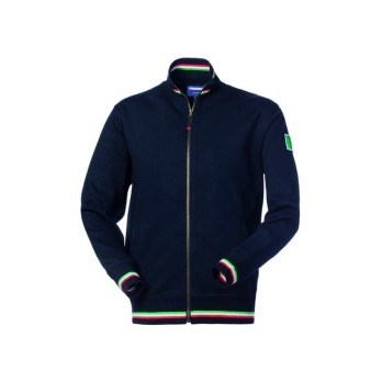 Felpa Con Collo Alto A Giubbino Aperta Con Zip e Bordi Tricolore Felpa New Narvik-HH184014XL-0