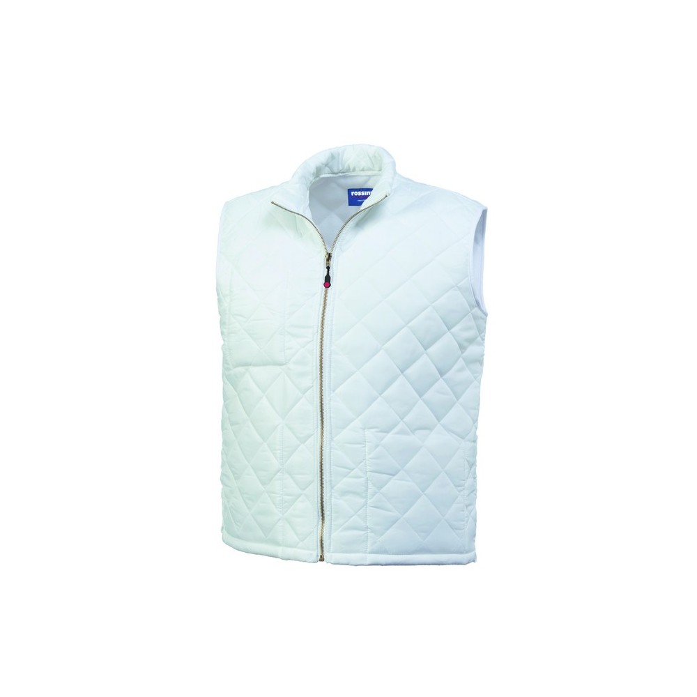 Gilet Ortisei-HH29902L-0 Gilet Zip Bianco Invernale Trapuntato Rombi Nylon E Pile