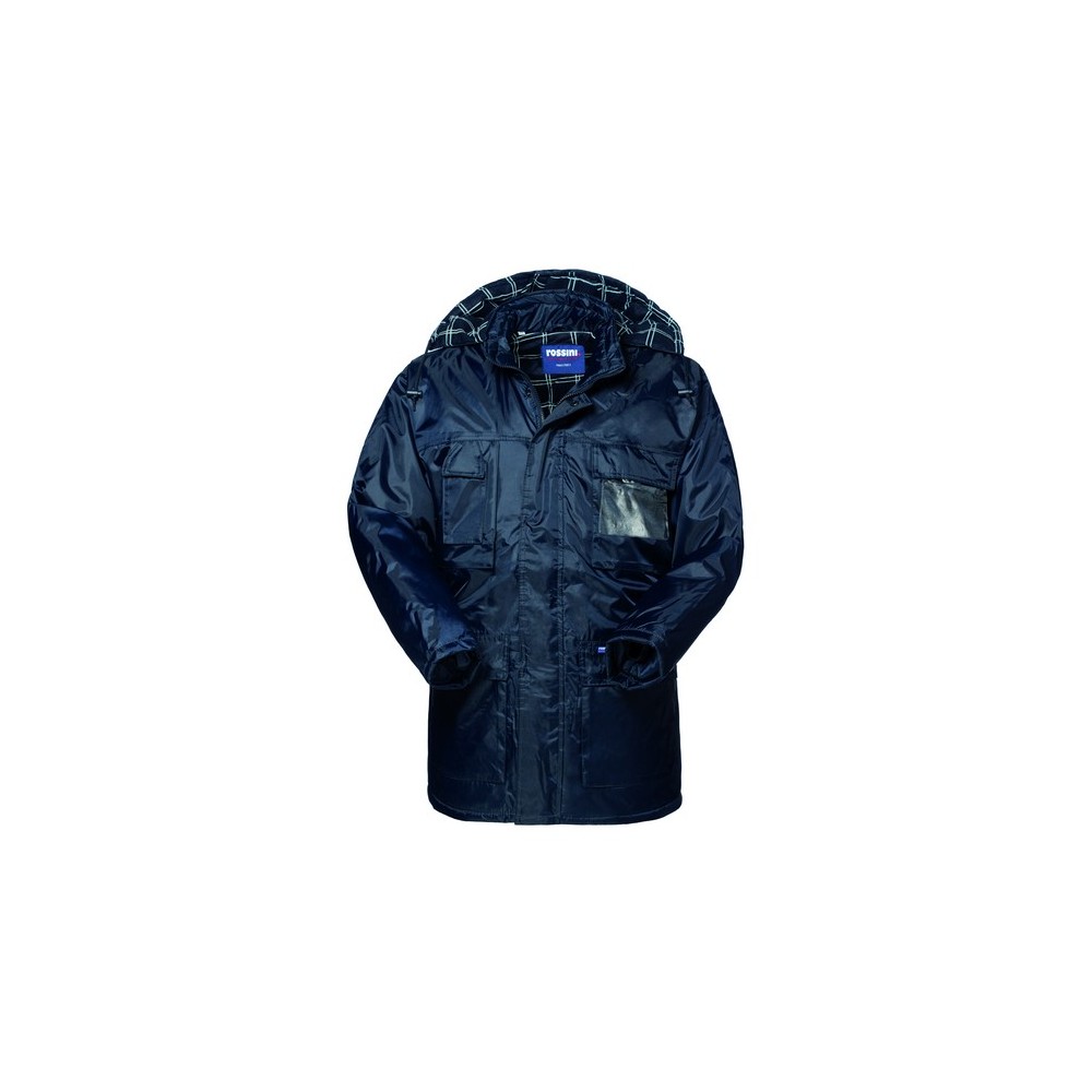 Giaccone Blu Lungo Impermeabile Imbottito Con Cappuccio Parka Ny Parka Star-HH21001L-0