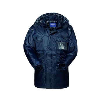 Giaccone Blu Lungo Impermeabile Imbottito Con Cappuccio Parka Ny Parka Star-HH21001L-0