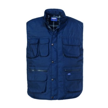 Gilet Blu Da Uomo Trapuntato Imbottito Da lavoro Multitasche Autunno Inverno Gilet James trapuntato multitasche-HH29601L-0